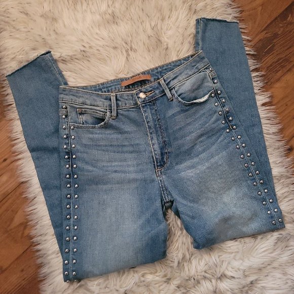Denim - Hi Rise Studded Jeans